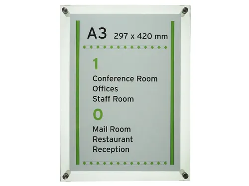 Menoor Deurbord Premium Glasslook A3 Plexiglas