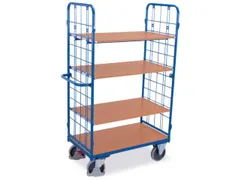 Etagewagen 500kg 1200x800mm H 1820mm 2 Wanden Draadgaas 4 Etages