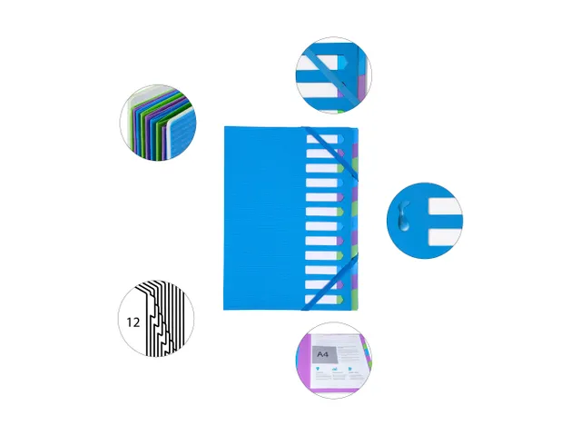 Sorteermap Harmonika 12vak CAMP.NEON bl.