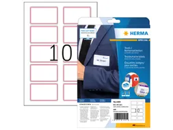 HERMA 4405 Naambadge textieletiketten A4 80x50mm Wit/rood 200 stuks