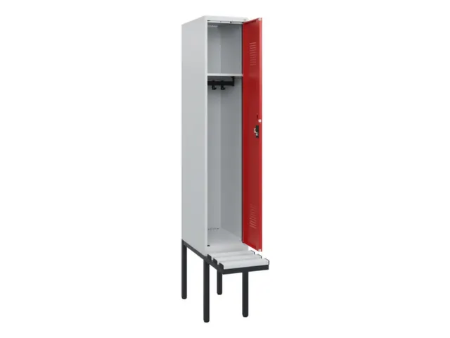 locker met bank,HxBxD 1950x300x815mm,1vak,vak B 300mm,cilinderslot