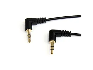 90cm 3,5mm Slim Haakse Stereo Audiokabel M/M zwart - 1