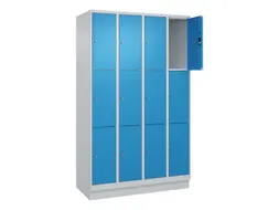 lockerkast,HxBxD 1950x1200x500mm,4x3vakken,vak B 300mm,cil.-slot