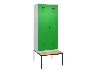 locker met bank,voor scheiding van kleding,HxBxD 2120x800x815mm,2vak - 2