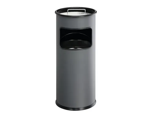 Metalen Afvalbak 17 Liter Met Asbak Antraciet