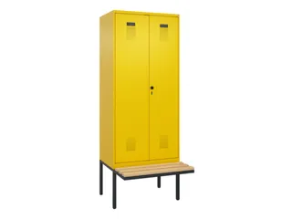 locker met bank,voor scheiding van kleding,HxBxD 2120x800x815mm,2vak - 2