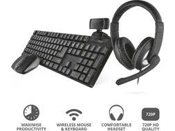 Qoby 4in1 Home Office set Azerty toetsenbord met muis en Webcam