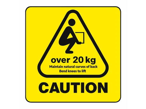 DHL Waarschuwingsetiket Tillen 20KG 75x75mm Rol 500 Stuks