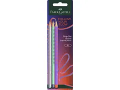 Potlood Faber-Castell GRIP 2001 B Flow Edition blisterkaart 3 stuks