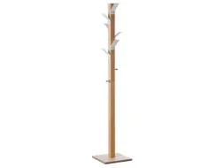 Staande Kapstok 6Jas-/2Tashaken Hout/polystyreen Naturel/wit