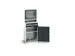 pc-kast monitorvak 1650x650x550mm toetsenbordblad RAL7035+RAL7016