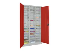 post-/sorteerkast,HxBxD 1950x1000x400mm,39vakken,RAL7035,front RAL3000