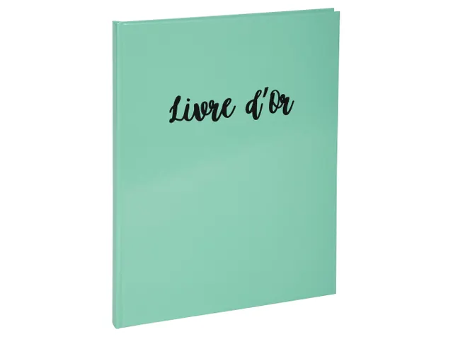 Livre d'or 100 pages tranche or - Format 27x22cm - AQUAREL - Vert past