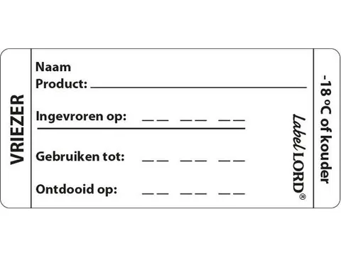 Aqua etiket Vriezer met i ngevroren op rol 250st