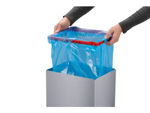 afvalbak,52l,HxBxD 763x339x260mm,romp staal zilverkleurig