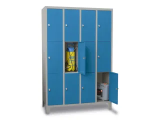 lockerkast,HxBxD 1850x1200x500mm,4x3vakken,RAL7035,front RAL5012 - 3