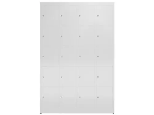 Lockerkast 1800x1185x500mm 4x5 vakken cilinderslot, sokkel, RAL7035