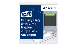 Tork 474339 Bestekzakje Advanced Zwart Limoen 39x23cm - 1