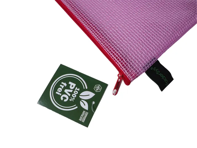 etui A5 PVC-vrij rood transparant met ritssluiting