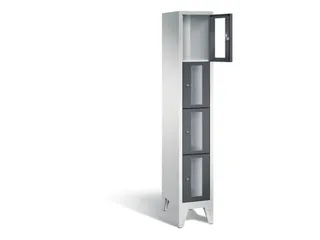lockerkast 1850x320x500mm 1x4 vakken Cilinderslot Poten, RAL7021 - 1
