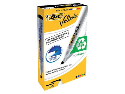 Viltstift Bic 1751 Whiteboard Schuin Assorti 3.7-5.5mm Set À 4St