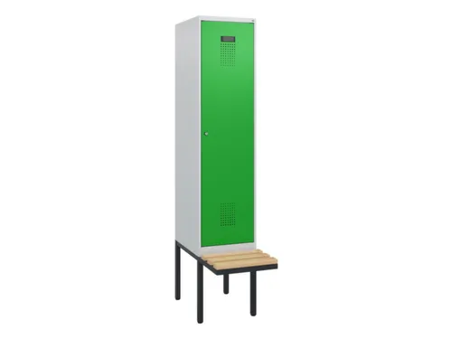 locker met bank,HxBxD 1950x400x815mm,1vak,vak B 400mm,cilinderslot