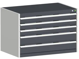 ladekast HxBxD 700x1050x750mm 5laden romp RAL7035 front RAL7016 - 1