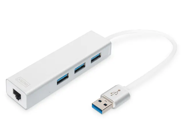 Usb 3.0 3-Poorts Hub Gigabit Lan Wit