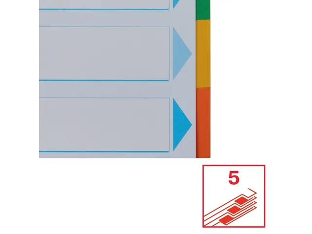 Tabbladen Esselte A4 11-Gaats Karton 5-Delig Met Voorblad Assorti