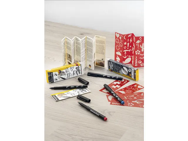 Marqueur tattoo feutre Eberhard Faber 4 pièces, 4 couleurs rouge, bru
