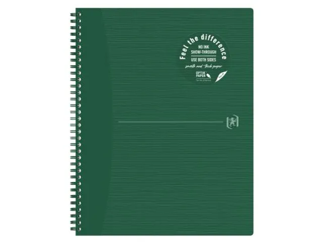 Cahier spirale Oxford Origin A4+ ligné 70 feuilles vert