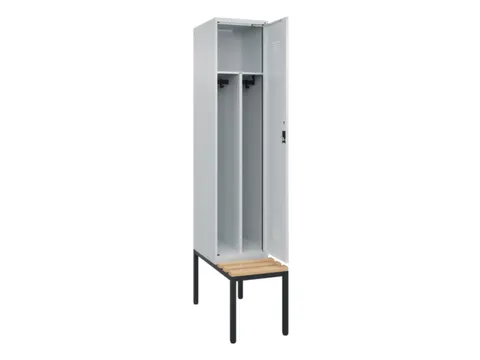 locker met bank,voor scheiding van kleding,HxBxD 2120x400x815mm,1vak