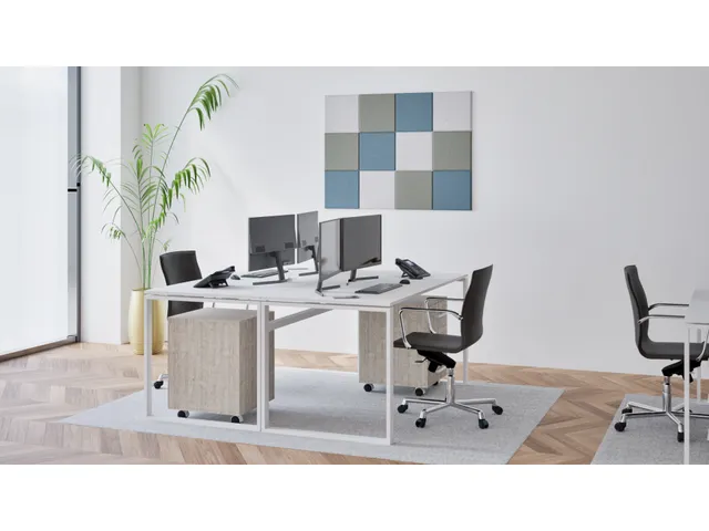 Akoestische PET-vilt wandtegels 30x30cm Combi Blauw 12 Stuks