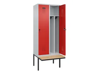 locker met bank,voor scheiding van kleding,HxBxD 2120x800x815mm,2vak - 1