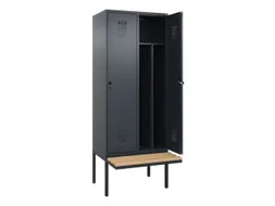 locker met bank,voor scheiding van kleding,HxBxD 2120x800x815mm,2vak