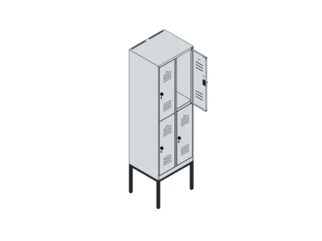 dubbeldekse locker,HxBxD 2120x600x500mm,2x2vak.,vak B 300mm
