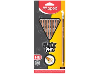 Black'Peps potlood HB, met gum, 10 stuks - 1