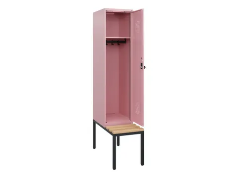 locker met bank,HxBxD 1950x400x815mm,1vak,vak B 400mm,draaigrendel