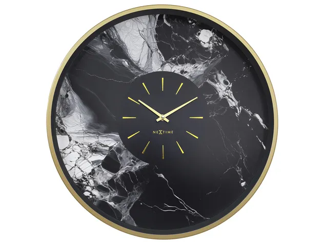 Horloge murale NeXtime Marble Duo Ø48cm métal doré