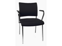 Bezoekersstoel Armleuningen Zwart Stof 430x480x450mm