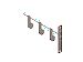 Pro-line Wandgarderobe 3 hangers zwart grijs - 4