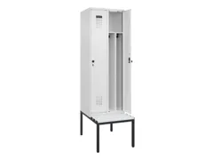 locker met bank,voor scheiding van kleding,HxBxD 2120x600x815mm,2vak