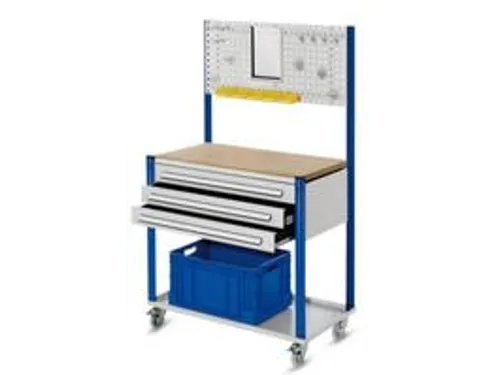 Verrijdbaar Werkstation Hxbxd 1730x1000x500mm Met Sleufplaat 3laden