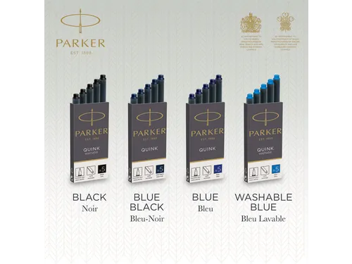 Inktpatroon Parker Quink blauwzwart blister à 5 stuks
