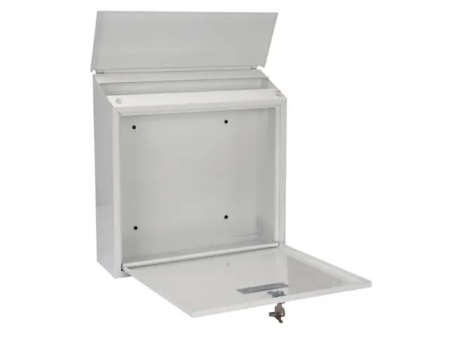 Brievenbus Monaco Wit met naamplaatje incl. 2 sleutels 36.8x36.5x10cm