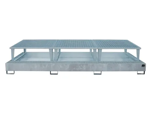 opvangbak,v. 3xIBC,opvangvol. 1000l,HxBxD 780x3850x1460mm