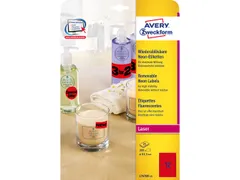Laseretiket Avery Rond 63.5mm Fluorrood 25 Vel 12 Etiketten Per Vel