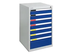 Ladekast Hxbxd 900x500x500mm 7 Laden Romp Ral7035 Front Ral5010