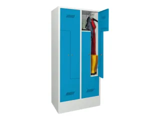 Z-garderobekast,HxBxD 1850x800x500mm,vak B 400mm,RAL7035,front RAL5012 - 2
