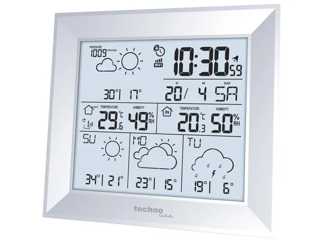 Weerstation Technoline WD 2000 148x134x30mm zilver met 1 buitensensor